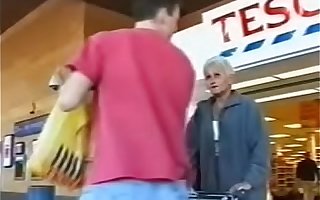 Mature British Granny short blonde hair Gets Fucked by Two Younger Men- wtk