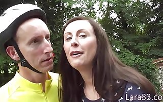Assfucked UK milf wide stockings jizzed on touch someone for
