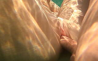 Risky Fucked douse girl underwater  Public anal plus pussy fuck vulnerable the beach JessiJek